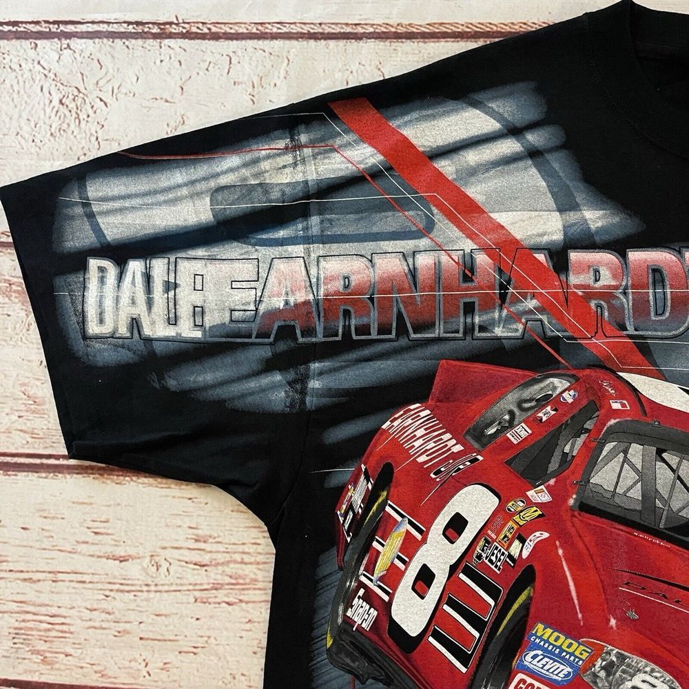 Vintage AOP Dale Earnhardt Jr. Nascar All Over Print T Shirt Large Dominator NOS - Picture 2 of 10